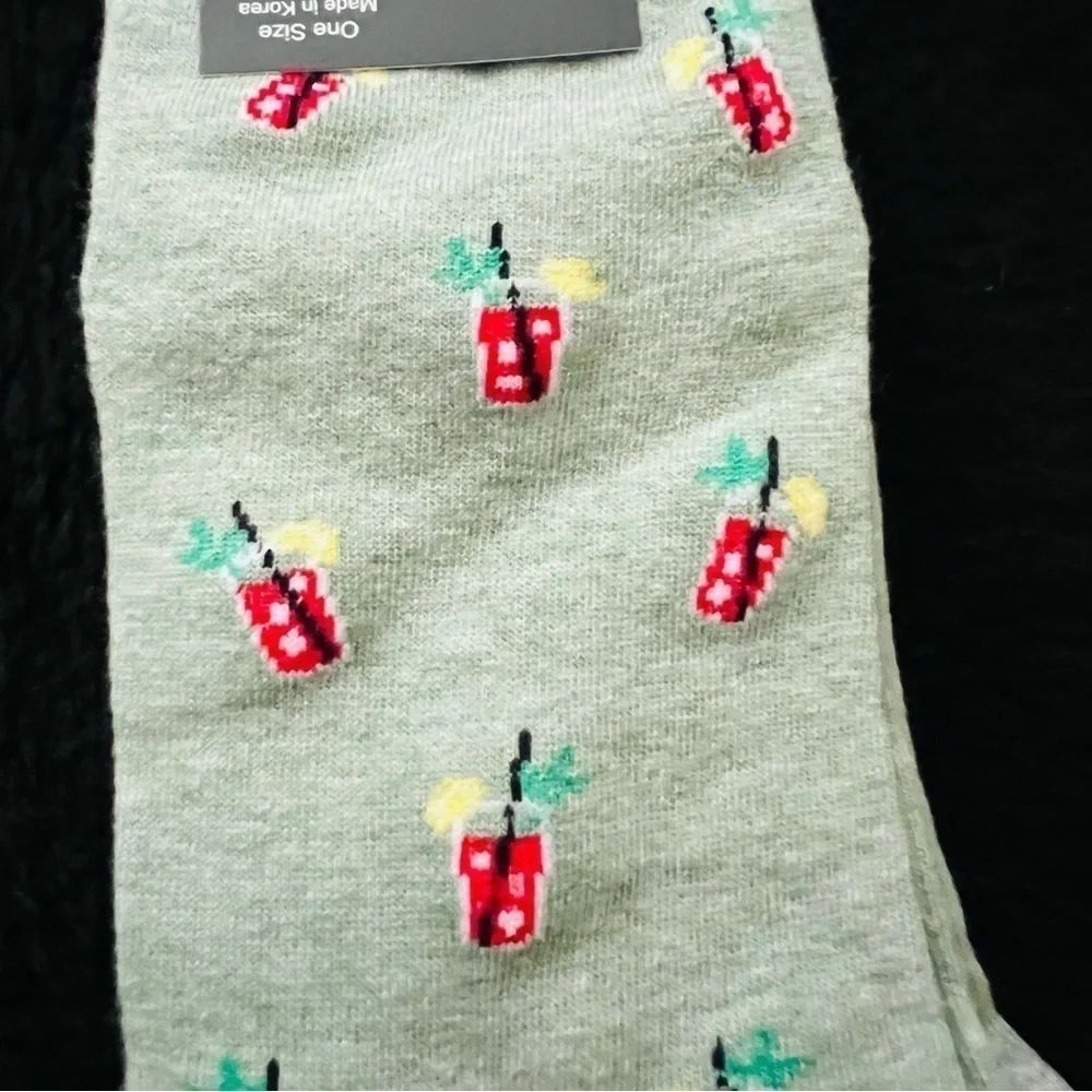J Crew Men' Mint Green/Gray Drink Cocktail Dress Socks One Size NWT
